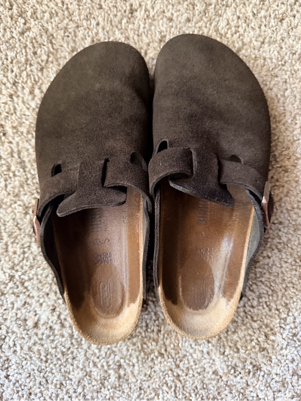 Birkenstock Brown Suede Boston Clogs